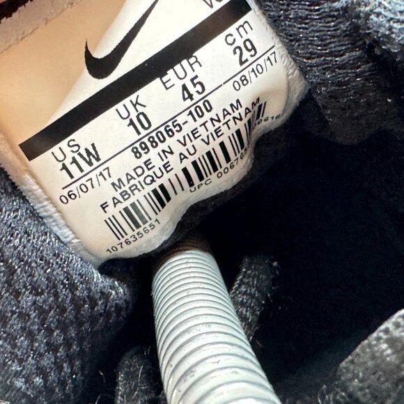 Size 11W Nike Lunar Fingertrap TR 4E Wide Mens White Black‎ Sneakers 898065-100 - Picture 10 of 12